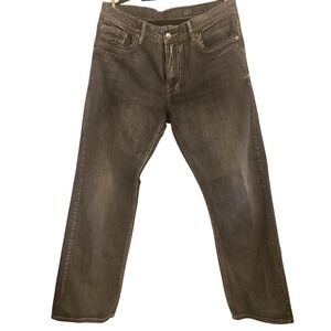 T.K. Axel Treadwell Relaxed Straight Gray Washed Cotton Jeans Mens 34x32